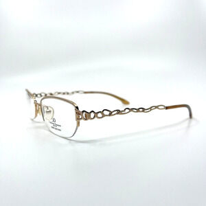 Catherine Deneuve CD 246 Gold Rectangle Half‎ Rim Frames 52-17-140 H6447